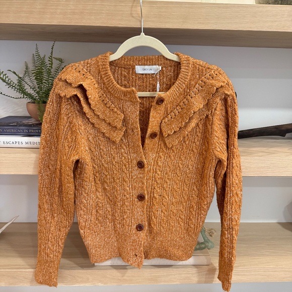 Greylin Sweaters - Greylin Vintage Style Burnt Orange Cardigan Sweater, Size Small